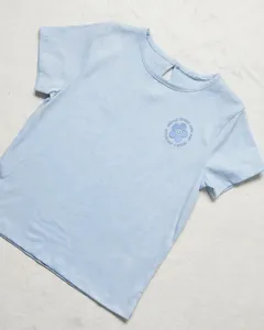 T-shirt d'été pour filles bleu clair |   Imprimé Smiley Fleuri |   Souriez à chaque nouveau jour |   Haut en coton pour adolescents - Product Image 3