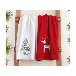 Juego de Toallas de Golf JAI de Algodón Orgánico 100% con Certificado GOTS, Bordado Navideño, Secado Rápido, Diseño Floral, Sostenible - Product Image 1