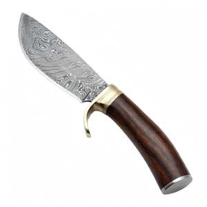 Couteau de boucher artisanal en acier Damas, manche en bois, outil de cuisine - Product Image 1