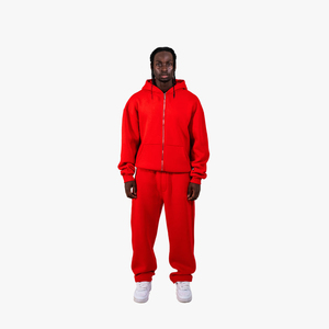 High Quality Custom Logo Flared Oversized Tech Fleece 100% Cotton Sweatsuits Zip Up Hoodie Tracksuit Set For <b>Men</b> - Product Image 1