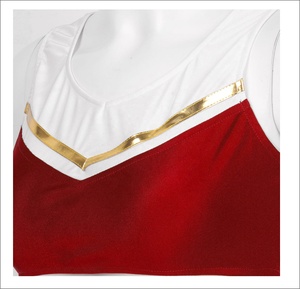 ชุดเชียร์ลีดเดอร์ระบายอากาศของผู้หญิงกระโปรงอัดพลีทเอวสูงเสื้อแขนกุดมีให้เลือกทุกขนาด - Product Image 5