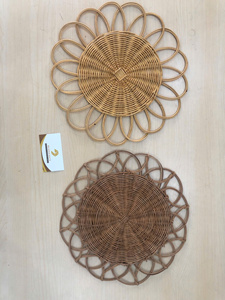 Rustic Natural Rattan Placemat Handmade <b>Round</b> Woven Dining <b>Table</b> <b>Mat</b> Eco Friendly Charger Plates for Wedding Party Decorations - Product Image 4