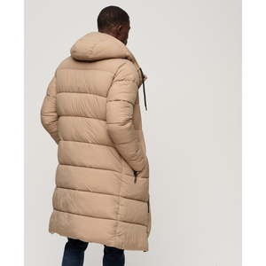 <b>Men's</b> <b>Long</b> Puffer Jacket Windproof Polyester Winter <b>Coat</b> Streetwear Front Zipper Closure Solid Color - Product Image 4