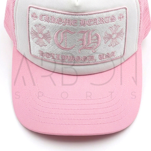 หมวกแก๊ปทรงทรัคเกอร์ 5 ชิ้นแบบสั่งทำพิเศษ พร้อมป้ายปักลาย คุณภาพสูง ด้านหลังเป็นตาข่าย ปรับขนาดได้ สีชมพูและสีขาวตัดกัน ดีไซน์เก๋ - Product Image 4