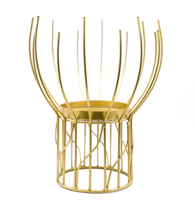 Bougeoir et support en fil de fer Design moderne en couleur or pour la décoration de bureau et de maison - Product Image 1