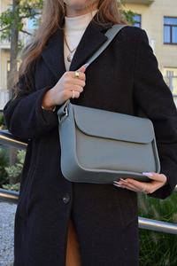 Black Leather Crossbody Shoulder Bag Flap Purse <b>Adjustable</b> <b>Strap</b> for Daily Travel - Product Image 3
