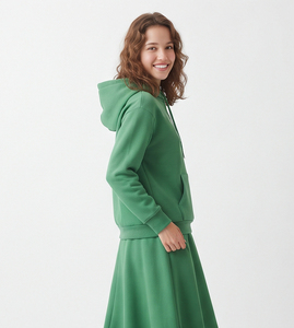 Women <b>Skirt</b> Set A-Line Hoodie Dress Elastic Waist Casual Floor-Length Hveay Weight 430GSM Cotton Fleece Sweat Hoody <b>Skirt</b> Set - Product Image 3