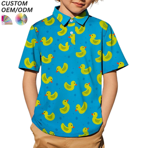 Chemises polo pour enfants, garçons et filles, impression personnalisée, broderie, polyester/coton, manches courtes, chemises d'automne pour enfants - Product Image 3