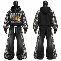 Nouvelle Collection – Survêtement à Capuche Unisexe Coupe Ample Style Streetwear Hiver – Effet Délavé Acide – Longueur Intégrale – Cordon de Serrage – Tendance Actuelle