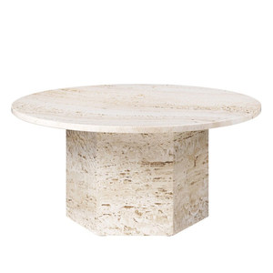 Table en travertin blanc <span class=keywords><strong>de</strong></span> style italien moderne Tostone, meubles contemporains pour le salon, fabriqués en pierre - Product Image 3