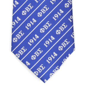 Corbata de Seda Azul Rey Phi Beta Sigma con Letras Griegas 1914, Patrón Tejido, Corbata Formal Clásica para Hombre - Product Image 5