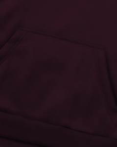 เสื้อฮู้ดผู้ชายสีแดงเบอร์กันดีบุขนแกะ พิมพ์ลายสีขาว สวมใส่สบายในฤดูหนาว ทรงปกติ มีกระเป๋าเสื้อ เสื้อฮู้ดและเสื้อสเวตเตอร์ผู้ชาย - Product Image 4