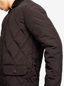 <b>Men's</b> Brown Quilted <b>Jacket</b> Windproof Polyester Filling Turn-down Collar Casual Winter Wear Regular Fit Front Logo Zipper Closure - Product Image 6