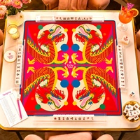 Tapis de Mahjong pliable personnalisé Dragon 33x33 pouces en néoprène premium antidérapant, design original, tapis de jeu de Mahjong américain, cadeaux