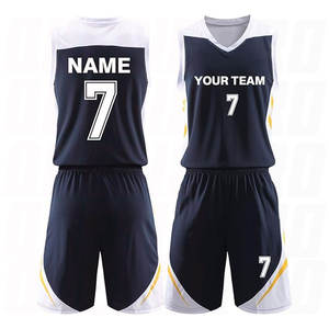 Ensemble de maillot et short de basketball respirant et à séchage rapide, bleu saphir, vente en gros, logo personnalisé, uniforme de basketball - Product Image 1