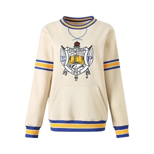 Sudadera Casual de Felpa con Bolsillo y Cuello Redondo, Bordado de Letras Griegas Personalizadas, con el Escudo de Sigma Gamma Rho - Product Image 2