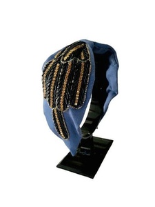 Black & Gold Knot Hairband Fashion <b>Accessory</b> Soft Padded Knot Design for Comfortable Sophisticated Finish Occasions and <b>Weddings</b> - Product Image 1