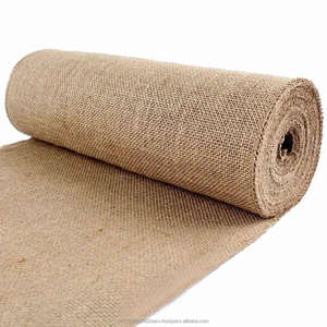Tissu en toile de jute biodégradable 100% naturel et écologique, durable, 63 pouces x 100 m, 10 oz, rouleau de tissu en toile de jute résistant à l'abrasion - Product Image 1