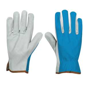 Gants de travail en cuir pleine fleur robustes avec poignet réglable, résistance à la chaleur, sécurité industrielle, flexibilité 11 oz - Product Image 4