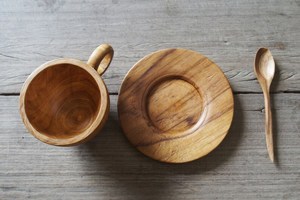 Taza de Café de Madera Natural, Tazas Hechas a Mano de Madera de Acacia para Beber Agua, Té, Taza de Café de Madera con Asa - Taza Tallada en Madera - Product Image 6