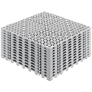 Tappetini Modulari a Incastro 12 Pezzi 30x30 cm in PVC Morbido, Tappeti Drenanti Antiscivolo a Incastro per Pavimenti in Plastica - Product Image 1