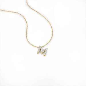 Collier Alphabet en Or Jaune 9K Certifié IGI avec Diamant Naturel CVD Taille Brillant 0.6ct VS1 Couleur F Bijoux Fins pour Femme OEM ODM - Product Image 1