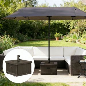 Support de base pour parasol de terrasse marron, support de parasol extérieur (base uniquement) - Product Image 1