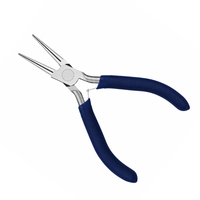 Pince à bec rond en acier inoxydable de haute qualité pour la pose de bijoux, outils de bricolage avec poignée bleue et options personnalisables