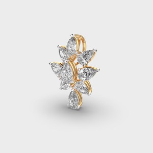 Elegant 18K Yellow Gold Diamond Bloom <b>Statement</b> <b>Necklace</b> for Women IGI Certified Wedding Floral Cluster Pendant <b>Necklace</b> | - Product Image 4
