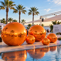 BSCI ISO gonflable scellé à chaud géant flottant sphère miroir ballon grandes boules miroir gonflables roses