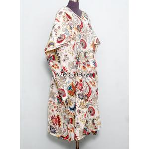 ชุดเดรสยาวแม็กซี่ผ้าฝ้ายอินเดียพิมพ์ลายสวยงาม 100% สำหรับผู้หญิง สวมใส่สบายๆ ในฤดูร้อน ลายพิมพ์บล็อกแบบดั้งเดิม เป็นมิตรกับสิ่งแวดล้อม - Product Image 4