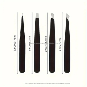 Pince à épiler professionnelle en acier inoxydable de ton or pour les femmes pointe pointue outils de maquillage de beauté incurvés pince d'épilation - Product Image 6