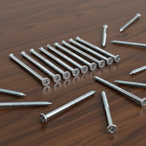 PDC Double-Ended Metric/Inch Wood <b>Screws</b> M6-M12 Diameter Slotted Head Partial Thread Class 4.8 6.8 Zinc Plated Carbon Steel DIN - Product Image 1