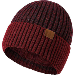 Custom Reversible Bini All Print Custom Logo 100% Wool Breathable & Waterproof Unisex <b>Winter</b> Skull <b>Cap</b> Beanie Hats All Seasons - Product Image 6