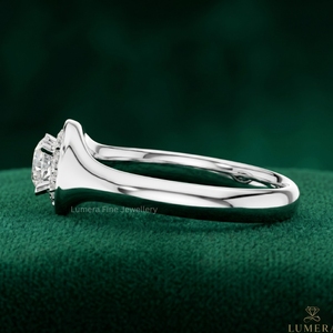 Bague de fiançailles de luxe en diamant de laboratoire avec halo, taille brillant rond, plaqué or 18 carats, pour femme, certifiée IGI - Product Image 2