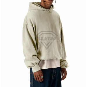 Custom Vintage Wash Fleece Hoodie Blank Oversized Boxy Fit Hoody Heavyweight Cotton Streetwear <b>Pullover</b> <b>Men</b> Clothing Manufacture - Product Image 4