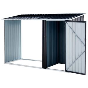 Cobertizo para Leña de Exterior en Color Antracita Galvánizado, Soporte para Leña de Patio con Estante para Leña, Solución de Almacenamiento Elegante y Duradera - Product Image 2