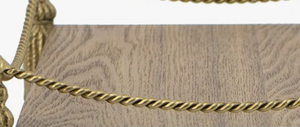Artisanal Wooden Display Tray With Decorative Brass <b>Posts</b> And Rope Railing Tabletop Centerpiece Tray For Home Styling - Product Image 2