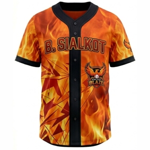 Camiseta de Béisbol para Hombre SIALKOT Blaze de Alta Calidad, Sublimada con Estampado de Fuego, Manga Corta, Corte Regular, Transpirable, de Poliéster, para Toda Temporada - Product Image 5