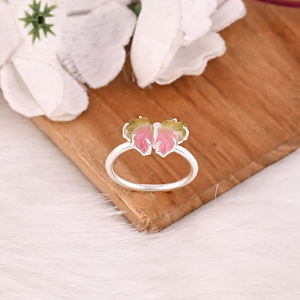 Anillo de Plata de Ley 925 de Buena Calidad con Turmalina Bio Natural, Joyería Hecha a Mano, Anillo de Boda de Diseño Personalizado para Mujer - Product Image 5