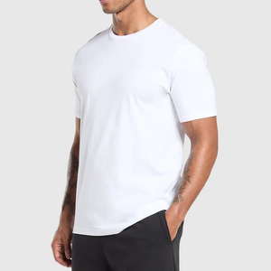 Camiseta de Manga Corta para Hombre, Cuello Redondo, Color Azul Marino, Corte Regular, Diseño Estampado, Estilo Jersey Informal, 100% Algodón, Transpirable, 220g - Product Image 1