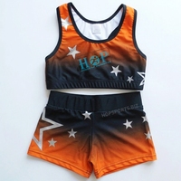Conjunto de Uniforme de Animadoras con Top Corto y Pantalones Cortos, Logotipo del Equipo Personalizado, Ropa de Práctica de Baile, Conjunto de Uniforme de Animadoras con Top Corto y Pantalones Cortos