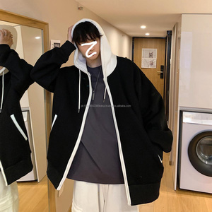 เสื้อสเวตเตอร์มีฮู้ดสไตล์เกาหลีสำหรับผู้ชาย เสื้อคลุมคาร์ดิแกนหลวมๆ เสื้อฮู้ดลำลองสำหรับผู้ชาย เสื้อผ้าผู้ชาย - Product Image 5