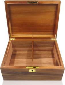 Wood Box Decorative <b>Wooden</b> Storage Box with Hinged Lid and Locking Key Premium Accia Keepsake <b>Chest</b> Box Memory Gift <b>Wooden</b> Boxe - Product Image 2