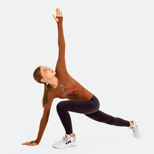 Yoga Wear Women Gym Fitness Set Compression Long Sleeve t Shirt Seamless <b>Top</b> - Product Image 3