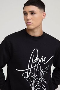 Sweat-shirt unisexe rose oversize à col rond, manches classiques, en coton French Terry, couleur unie, pour l'hiver, style décontracté Crescent Wear - Product Image 2