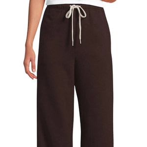 Women's Fleece <b>Wide</b> <b>Leg</b> Trousers Relaxed Fit Drawstring Elastic Waist Sweatpants with Side Pockets for Casual <b>Lounge</b> Daily Wears - Product Image 3