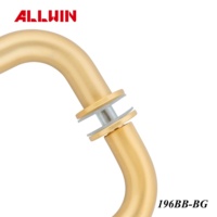 Poignée de porte ronde en verre de 19 mm en laiton finition or brossé, design moderne, personnalisable OEM/ODM, pour salle de bain ou hôtel