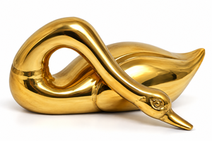 Escultura de Cisne de Latón Hecha a Mano, Figura de Pájaro con Cuello Curvo Elegante, Estatua Decorativa de Aves Acuáticas de Metal, Adorno de Lujo para Mesa de Hogar u Oficina - Product Image 4