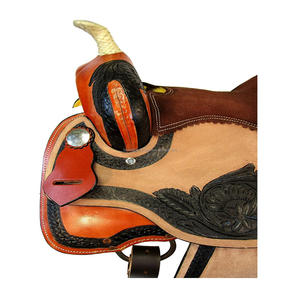 Selle de cheval d'équitation en cuir véritable fait à la main, élégante, magnifiquement fabriquée, faite à la main, en vrac - Product Image 5